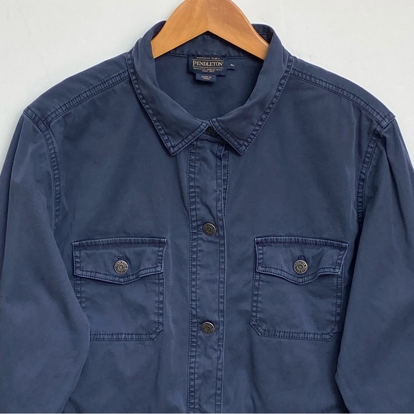 PENDLETON Women’s Navy Blue Canvas Button Front Jacket size XL - Picture 4 of 5